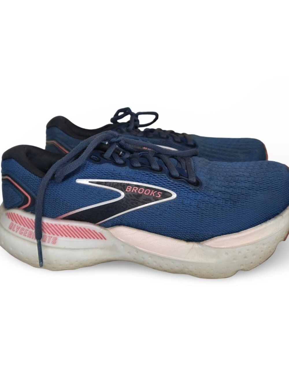 Brooks Glycerin StealthFit GTS 21 Women's Size 8 Navy Blue Pink 1204091B496